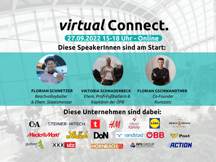 Speaker*innen und Unternehmen auf der virtual Connect. Die Jobmesse by hokify