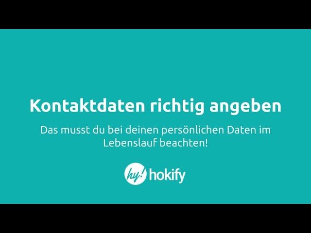 Kontaktdaten richtig im Lebenslauf angeben-  hokify Karrieretipps #2